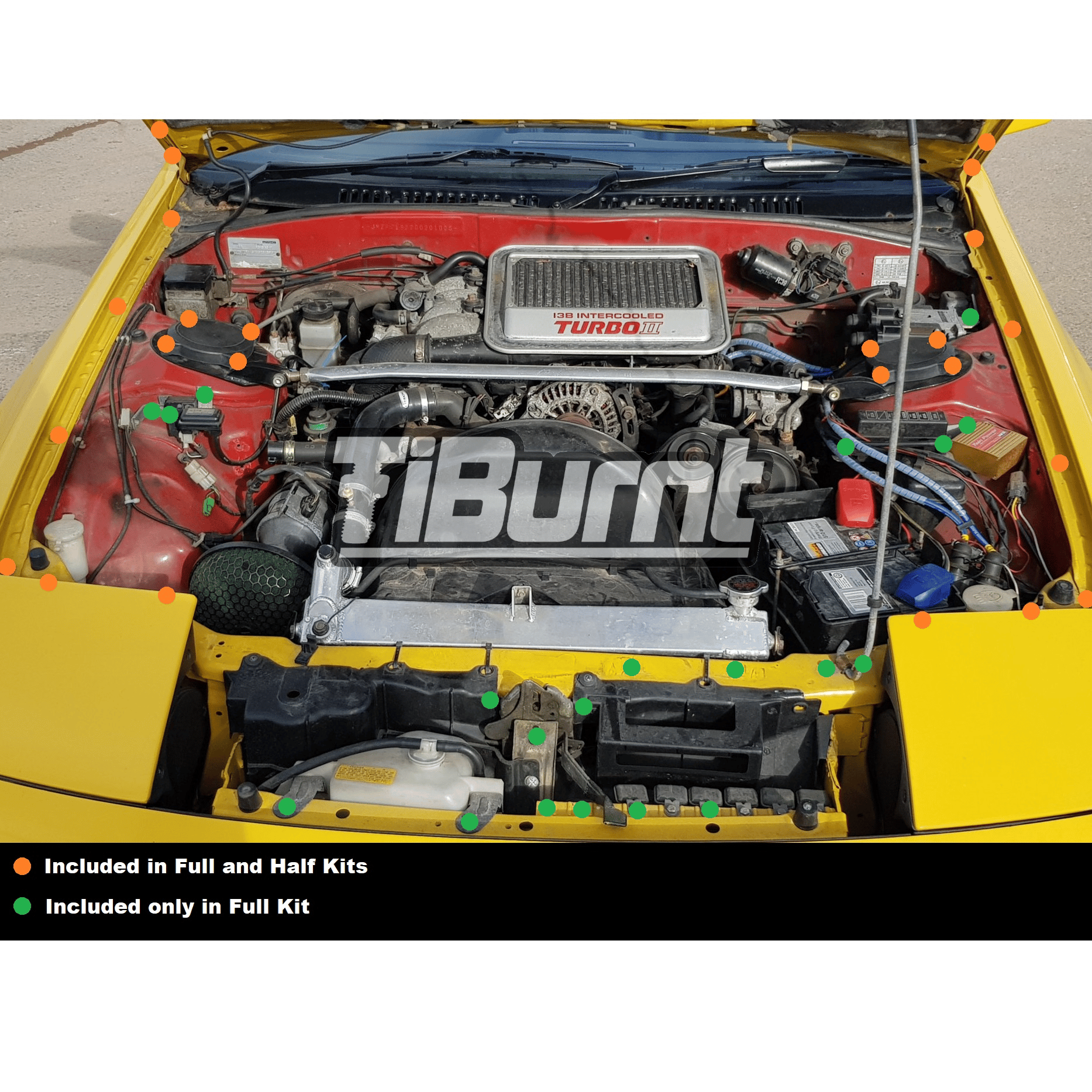 Mazda RX-7 FC / FC3S - TiBurnt Elite Engine Bay Kit | TiBurnt